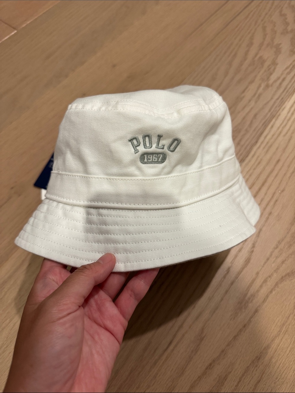 Polo by Ralph Lauren White Bucket Hat with Embroidered Logo